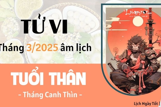 Tử vi tháng 3/2025 tuổi Thân âm lịch: Chuẩn bị đón tin vui về cả DANH và LỢI