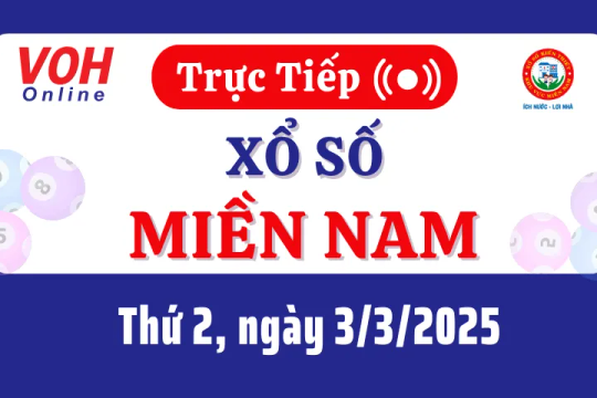 XSMN 3/3, Trực tiếp xổ số miền Nam thứ 2 ngày 3/3/2025