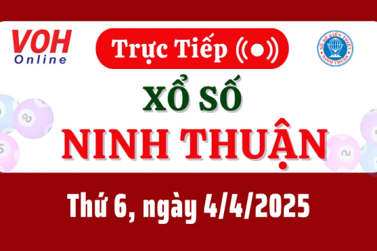 XSNT 4/4 - Kết quả xổ số Ninh Thuận hôm nay thứ 6 ngày 4/4/2025