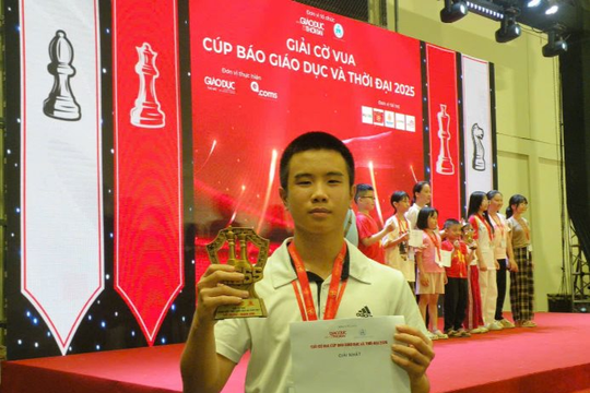 Chân dung kỳ thủ Giải cờ vua "Cúp Báo Giáo dục và Thời đại" 2025 Vũ Gia Bảo: "Cờ vua đã mở ra cho em một thế giới mới"