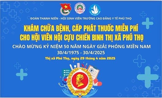 TRƯỜNG CAO ĐẲNG Y TẾ PHÚ THỌ TỔ CHỨC KHÁM CHỮA BỆNH, CẤP PHÁT THUỐC MIỄN PHÍ CHO NGƯỜI CÓ CÔNG, CỰU CHIẾN BINH TRÊN ĐỊA BÀN