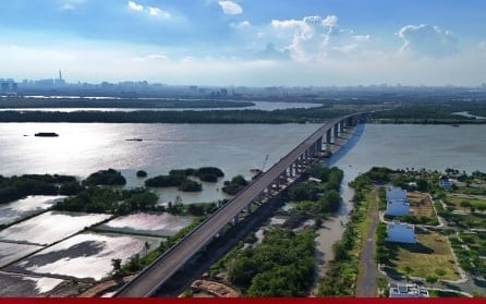 Diện mạo mới cầu lớn nhất Vành đai 3 TPHCM sau hơn 2 năm thi công