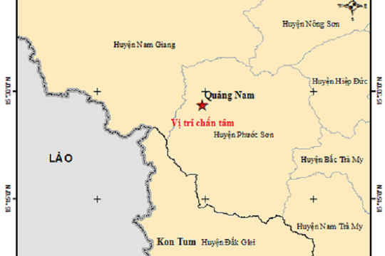 Huyện miền núi ở Quảng Nam xảy ra động đất 3 độ richter