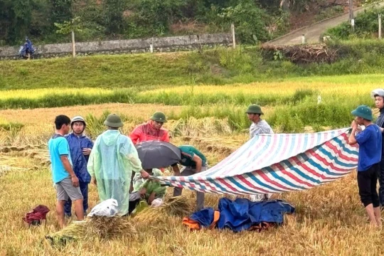 Xem điện thoại trên đồng lúc mưa dông, người đàn ông bị sét đánh tử vong