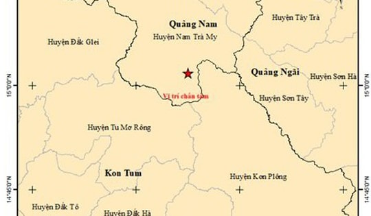 Xảy ra 13 trận động đất tại Quảng Nam và Kon Tum