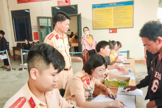 Điện Biên tổ chức kỳ sát hạch lái xe hạng A1 đầu tiên do công an đảm nhiệm