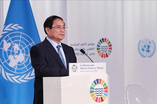 Thủ tướng Phạm Minh Chính đại diện ASEAN phát biểu tại Hội nghị đại dương của Liên hợp quốc