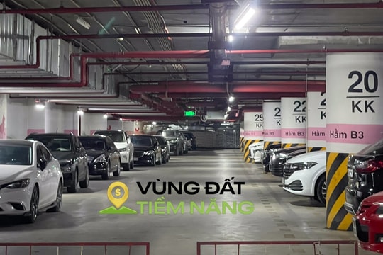 Hầm để xe rộng hơn một phường ở Hà Nội, nằm dưới khu đô thị của Vinhomes