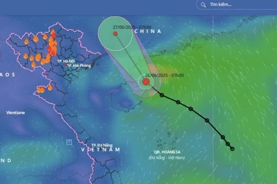 Vùng áp thấp trên khu vực Bắc biển Đông mạnh lên thành áp thấp nhiệt đới