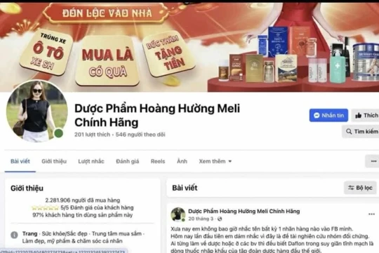 Đề nghị xử lý 'Dược phẩm Hoàng Hường Meli chính hãng' vì quảng cáo vi phạm