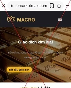 Cảnh báo lừa đảo tham gia đầu tư trên sàn giao dịch vàng