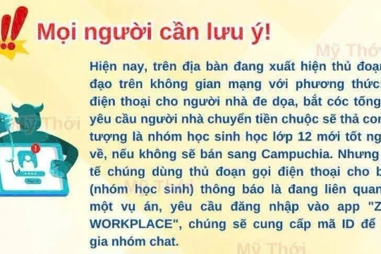 Công an An Giang cảnh báo thủ đoạn lừa đảo, bắt cóc tống tiền học sinh