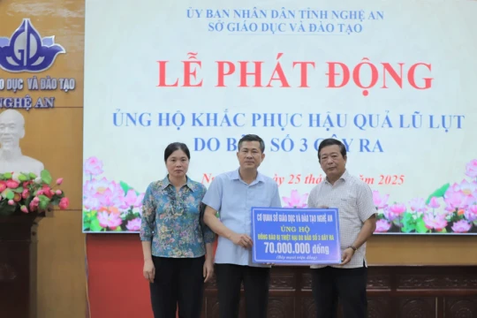 Sở GD&ĐT Nghệ An phát động ủng hộ trường học, giáo viên và nhân dân vùng lũ