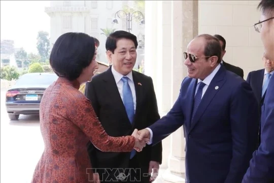 Lễ đón Chủ tịch nước Lương Cường thăm cấp Nhà nước Cộng hòa Arab Ai Cập