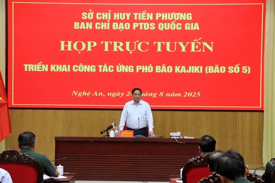 Bão Kajiki rất nguy hiểm, Thủ tướng họp khẩn với bí thư, chủ tịch các tỉnh