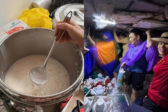 Ngập lụt, mất điện, không thể ra ngoài, cư dân chung cư tại Hà Nội được tiếp tế bằng cháo, nước nóng