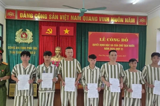22 phạm nhân ở Phú Thọ được ra tù trước thời hạn dịp Quốc khánh 2/9