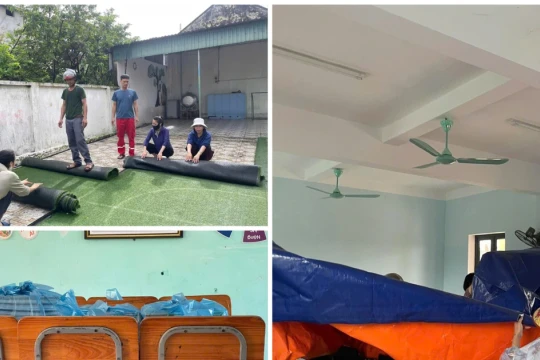 Trường học ở Hà Tĩnh gấp rút phòng, chống bão Bualoi