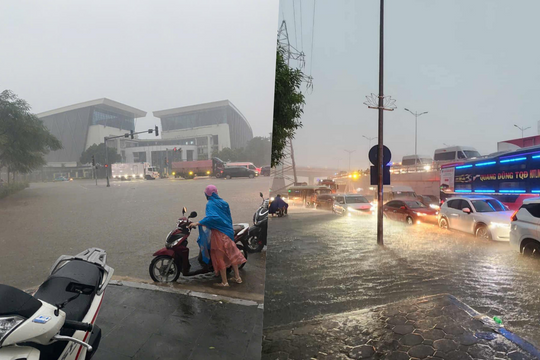 Cập nhật: Mưa rất to, một số tuyến đường ở Hà Nội bắt đầu ngập, nhiều xe chết máy