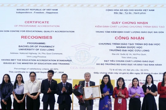 Thêm 3 chương trình đào tạo Trường ĐH Cửu Long đạt chuẩn Kiểm định chất lượng GD
