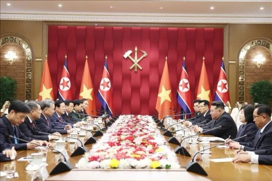 Tổng Bí thư Tô Lâm hội đàm với Tổng Bí thư, Chủ tịch Quốc vụ Triều Tiên Kim Jong Un