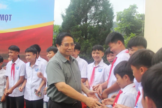 Thủ tướng dự Lễ khởi công Trường phổ thông nội trú liên cấp Bát Mọt, Thanh Hóa