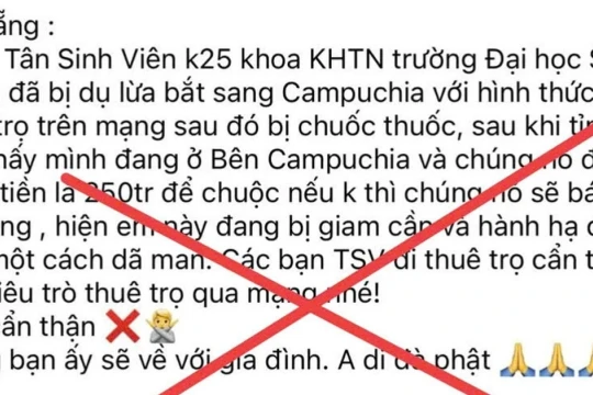 Thông tin sinh viên ở Đà Nẵng bị bắt cóc sang Campuchia là sai sự thật