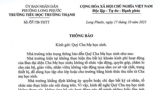 Trường học ở TP HCM ra thông báo "lạ" của sau khi phụ huynh vận động thu sai quy định