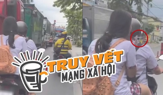 CLIP: Hai nữ sinh vừa chạy xe máy vừa hút thuốc ở TP HCM