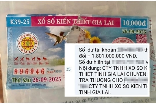 Tờ vé số trúng độc đắc bị rách ở Quảng Ngãi: Tổng số tiền công ty xổ số vừa trả thưởng