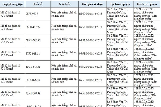 294 chủ xe đi ngược chiều, đi trên vỉa hè có biển số sau nhanh chóng nộp phạt nguội theo Nghị định 168