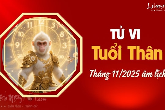 Tử vi tháng 11/2025 tuổi Thân âm lịch: Một tháng đầy hứa hẹn, mở ra nhiều cơ hội