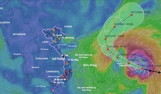 Bão Fung-Wong tiệm cận cấp siêu bão, di chuyển nhanh, sáng mai vào Biển Đông