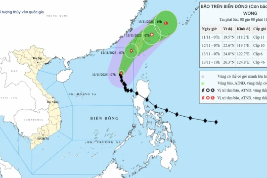 Bão Fung-wong chuẩn bị suy yếu thành áp thấp nhiệt đới