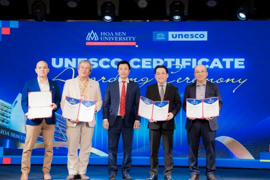 Trường ĐH Hoa Sen được Liên hiệp các hội UNESCO thế giới vinh danh ở 4 hạng mục