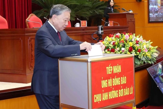 Tổng Bí thư Tô Lâm và các lãnh đạo Đảng, Nhà nước ủng hộ đồng bào vùng bão lũ