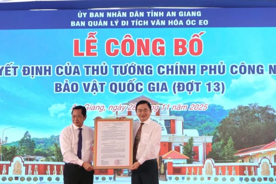 An Giang công bố 2 Bảo vật Quốc gia thuộc văn hóa Óc Eo