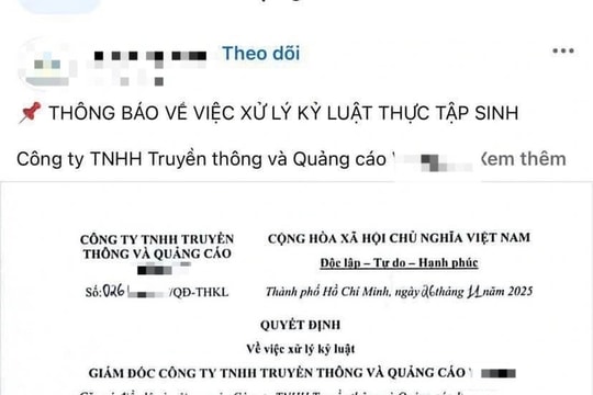 Công ty ra quyết định kỷ luật nữ sinh viên thực tập gây sốc, trường nói gì?