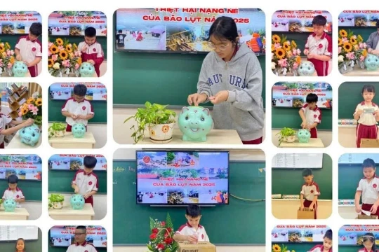 Học sinh một trường học ở Đắk Lắk ủng hộ hơn 550 triệu cho trường vùng bão lũ