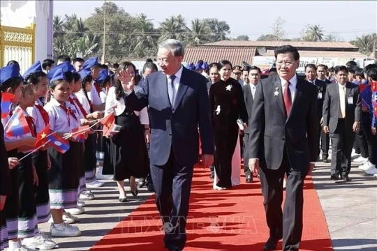 Tổng Bí thư Tô Lâm dự Lễ khánh thành Công viên Hữu nghị Lào - Việt Nam ở Vientiane