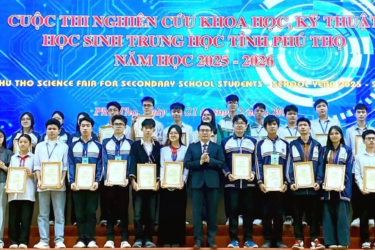 14 dự án đoạt giải Nhất Cuộc thi Nghiên cứu KHKT học sinh trung học tỉnh Phú Thọ