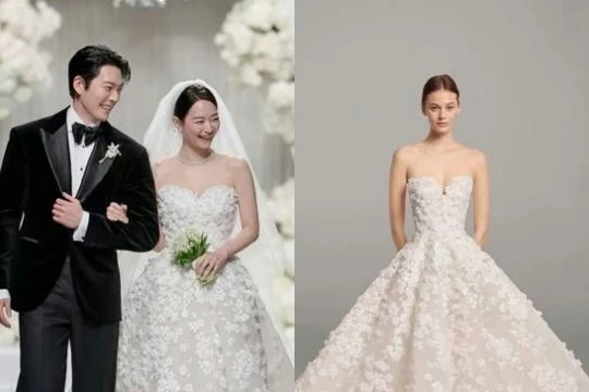 Shin Min Ah gây choáng, chi mạnh tay với váy cưới trị giá hơn 700 triệu đồng