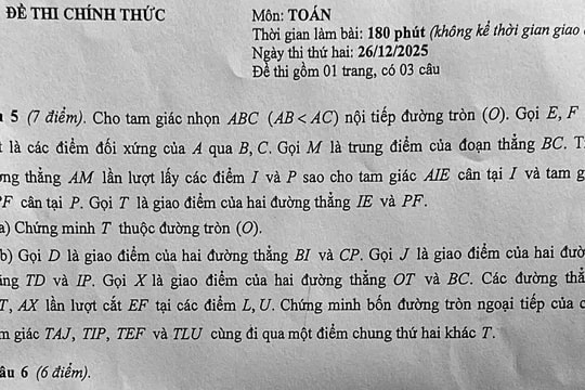 Đề và lời giải môn Toán thi học sinh giỏi quốc gia ngày 2