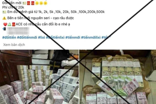 Xử phạt 80 triệu đồng với hành vi đổi tiền lẻ, tiền mới trái phép dịp Tết