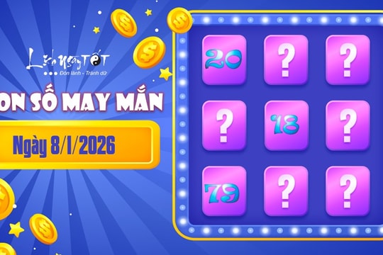 Con số may mắn hôm nay 8/1/2026 theo năm sinh hứng LỘC vàng thành công