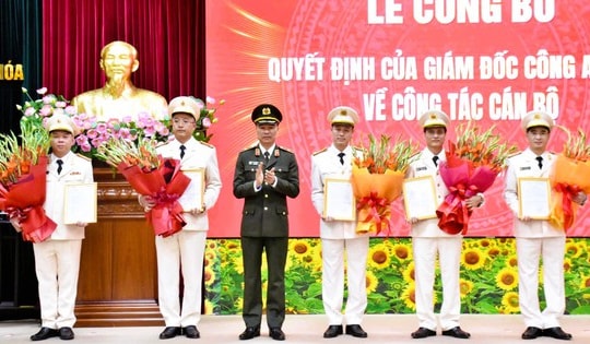 Công an tỉnh Thanh Hóa điều động, bổ nhiệm nhiều cán bộ