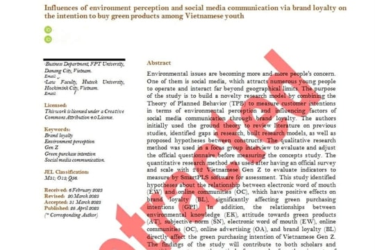 Giảng viên bị gỡ bài báo khoa học vì không ghi tên sinh viên