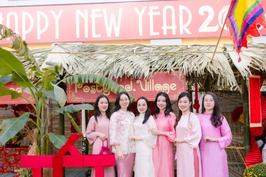 Trường học tái hiện không gian Xuân Bắc bộ