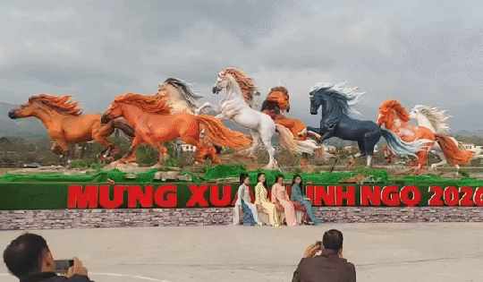Cận cảnh 8 linh vật ngựa "bắt mắt" được trưng bày ở Lao Bảo