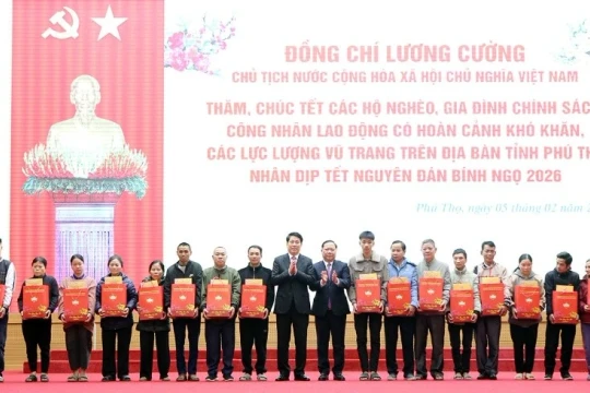 Chủ tịch nước Lương Cường thăm, chúc Tết tại tỉnh Phú Thọ